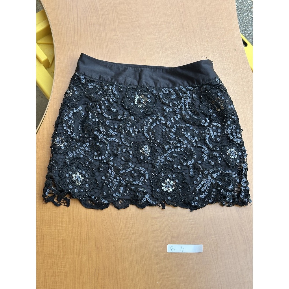Forever 21 Black Sequin Lace Mini Skirt Women's Size S/P‎